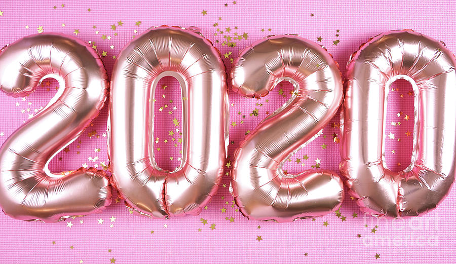 Happy New Year's Eve rose gold foil 2020 metallic balloons on pink  background. Photograph by Milleflore Images - Pixels