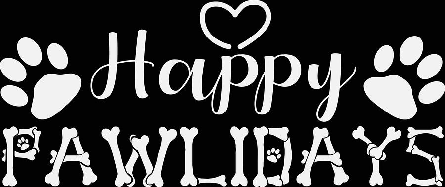 HAPPY PAWLIDAYS Poster girl Painting by Walker Lisa - Fine Art America