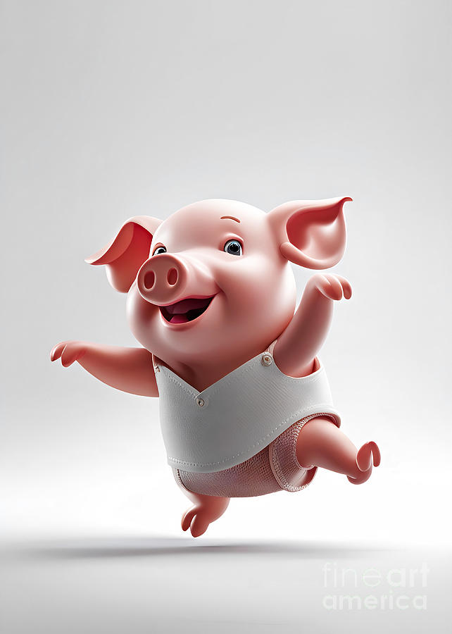 Happy Pig III Digital Art by Munir Alawi
