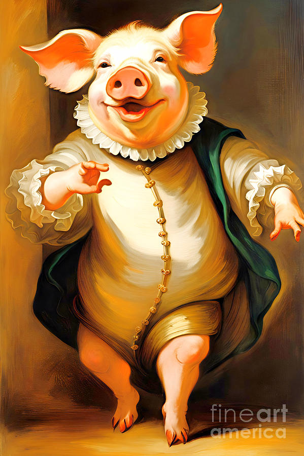 Happy Pig IV Digital Art by Munir Alawi