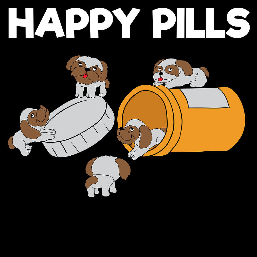 happy pills dog shirt