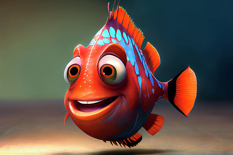 Happy Pixar Style Fish Digital Art by Tim Hill - Fine Art America