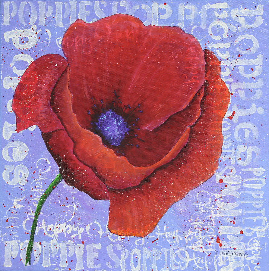 Happy Poppy Painting by Lisa Crisman