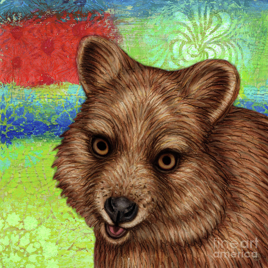 Happy Quokka Abstract Painting by Amy E Fraser