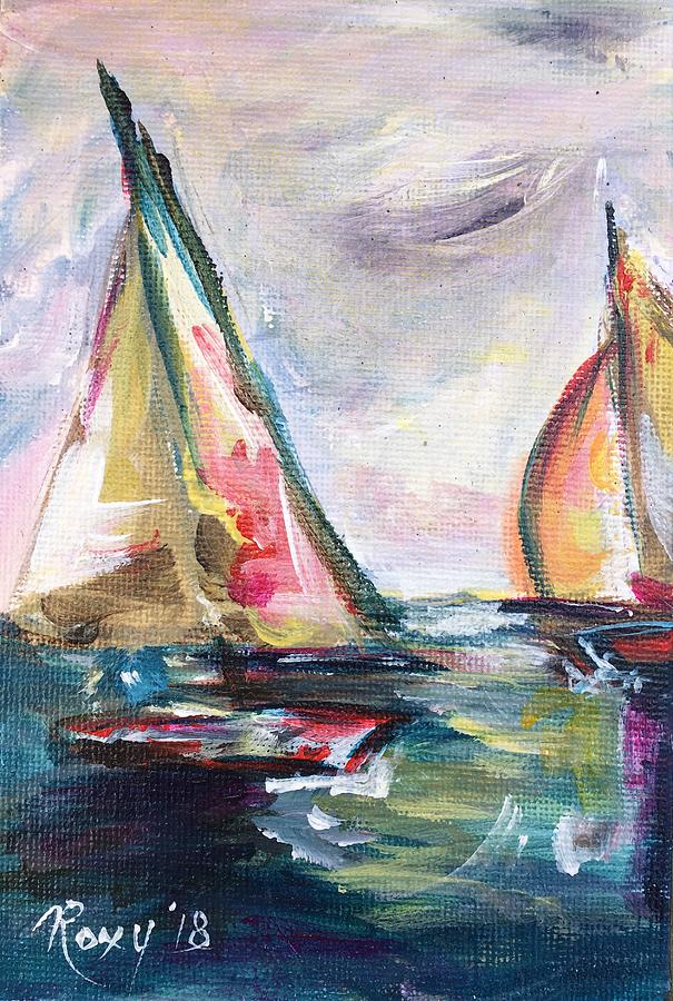 Happy Sails Painting by Roxy Rich