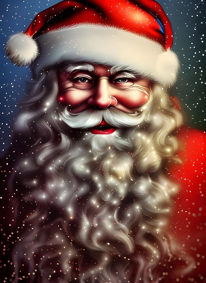 Happy Santa Claus Digital Art by Beverly Read