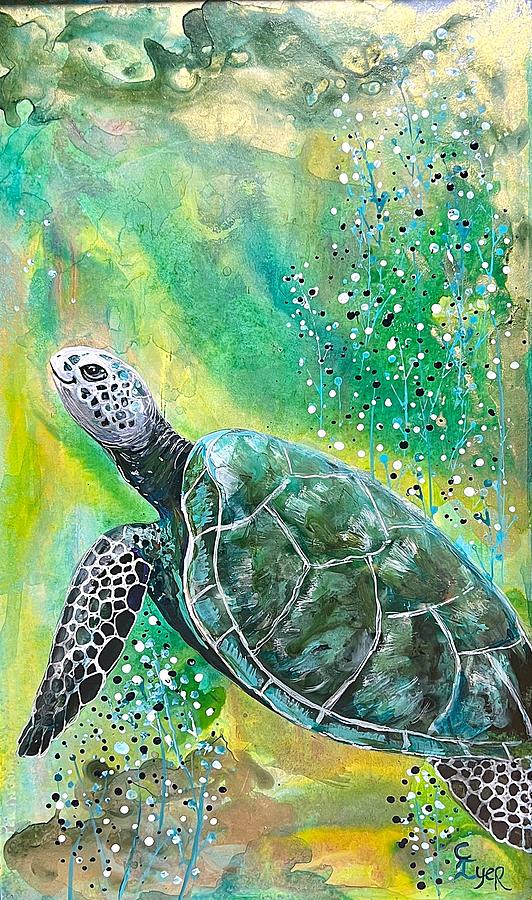 Happy Sea Turtle Painting by Carol Iyer - Fine Art America