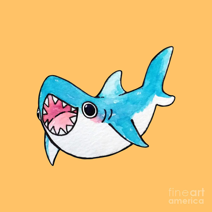Great white shark from a splash of watercolor, colored drawing, realistic.  Vector illustration of paints Stock Vector | Adobe Stock