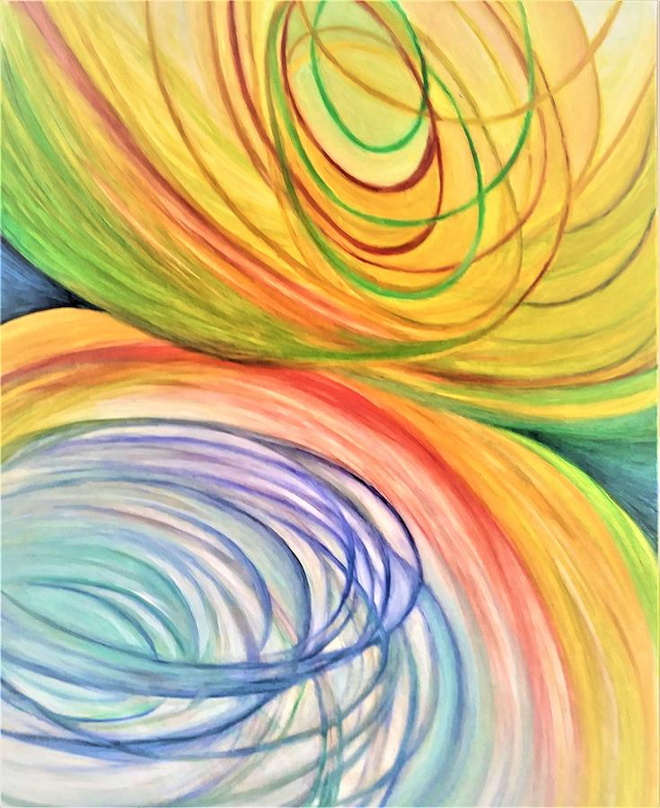 Happy Spirals to Lift Spirits Painting by Vivian Aaron