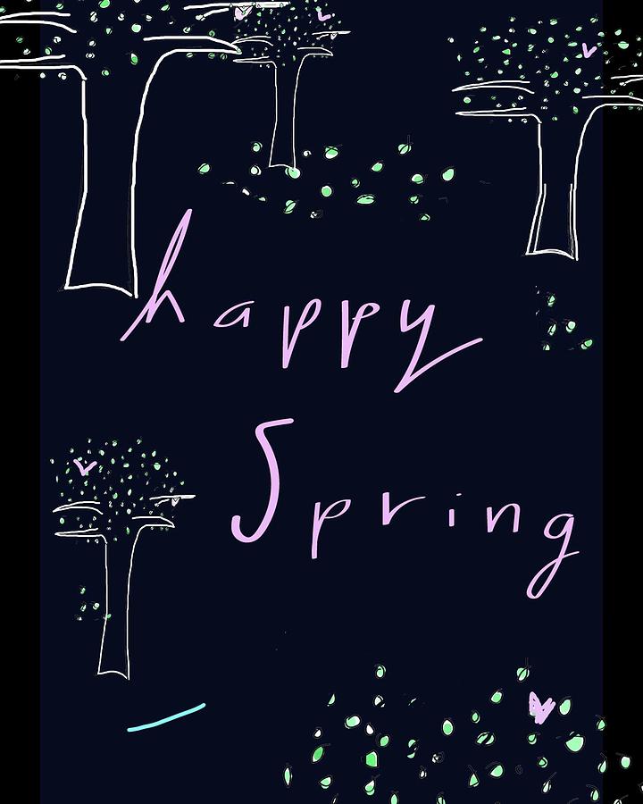 happy Spring Drawing by Ashley Rice