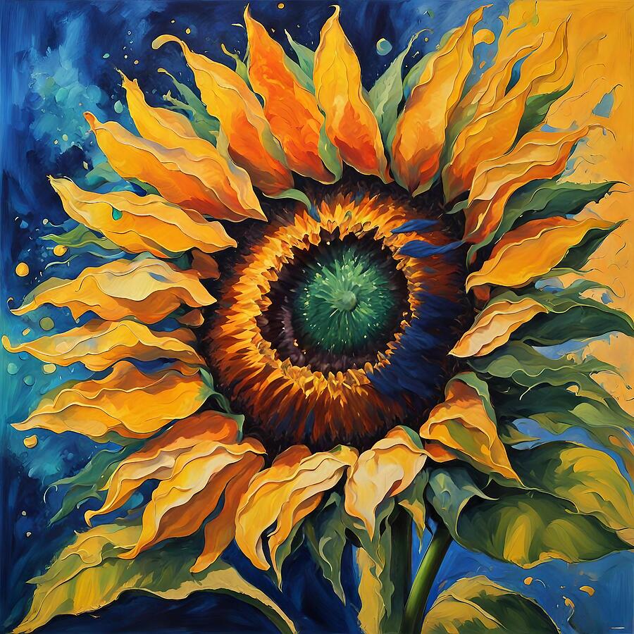 Happy Sunflower Digital Art by Stephanie Fischer Happy Sunflower Digital Art by Stephanie Fischer