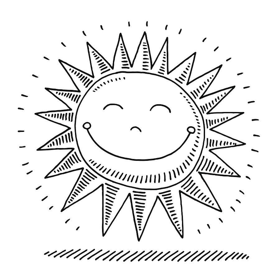 Happy Sunshine Drawing Drawing by FrankRamspott