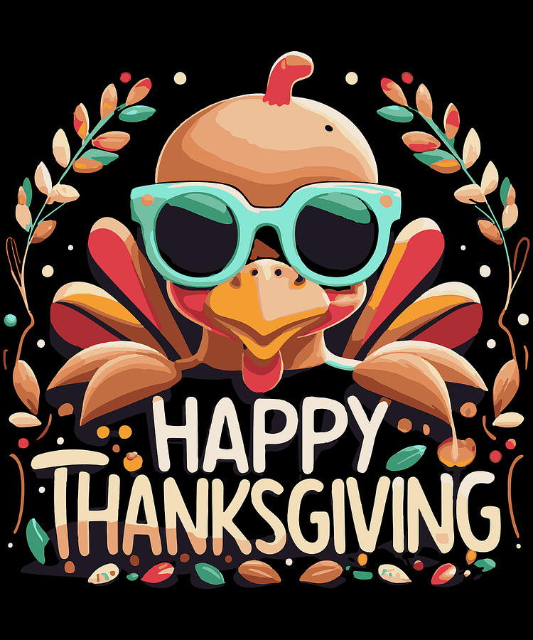 Happy Thanksgiving Turkey Digital Art by Flippin Sweet Gear