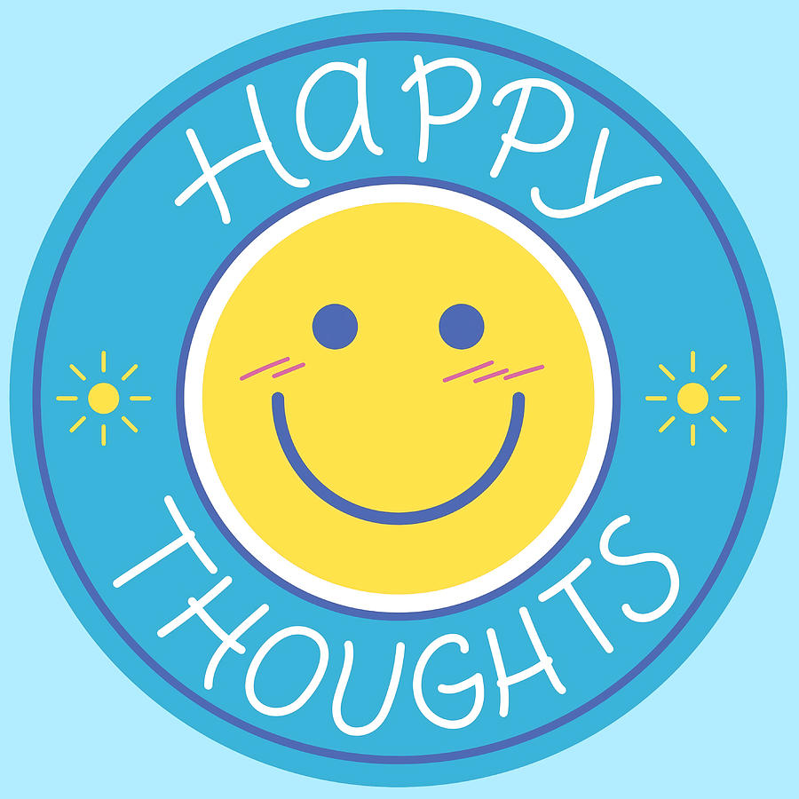 happy thoughts Poster green Painting by Ellis Fred - Fine Art America