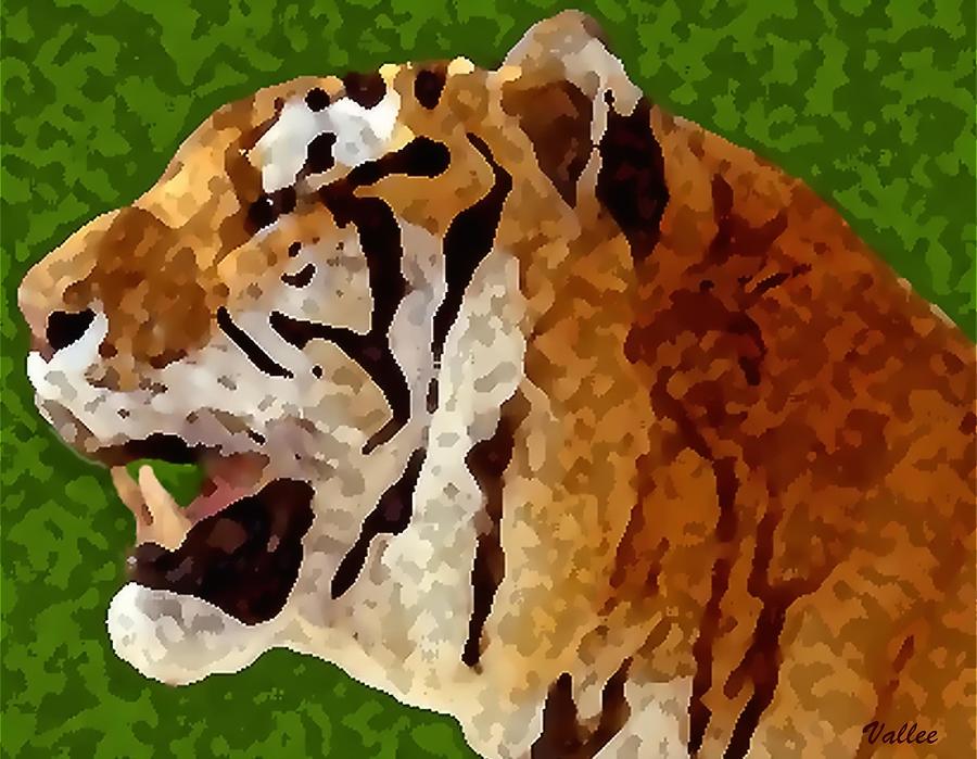 Happy Tiger Digital Art by Vallee Johnson
