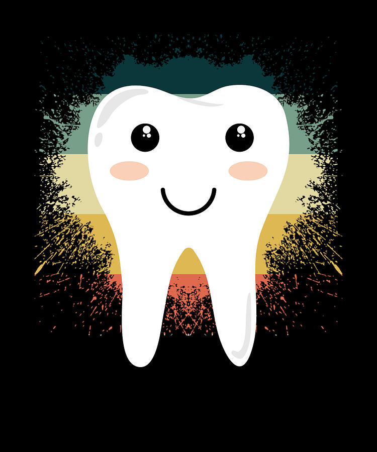 Happy Tooth Funny Dentist Gift Dental Hygienist Gift Drawing by Kanig  Designs - Fine Art America