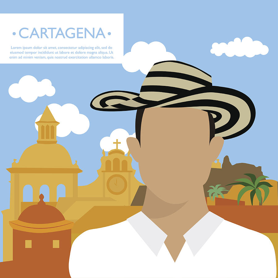 Happy tourist in Cartagena Drawing by Andresr