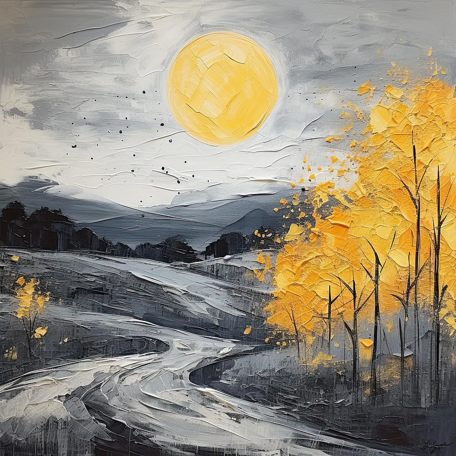Yellow Digital Art - Happy Trees by Lourry Legarde