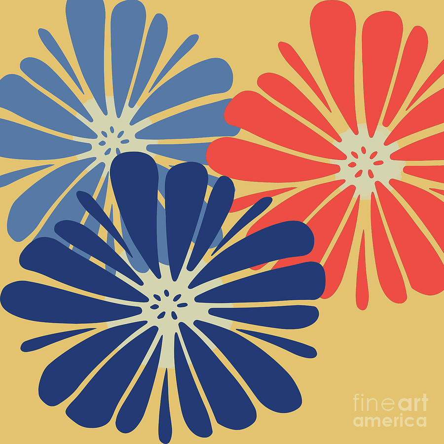 Happy, Trio Of Flowers Digital Art