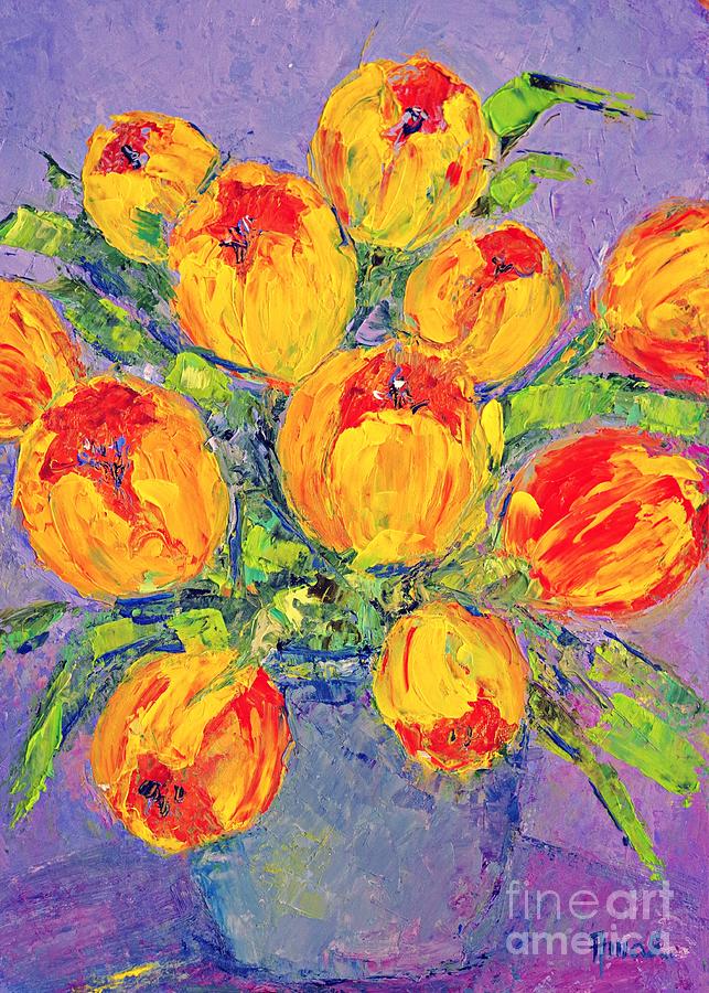 Happy Tulips Painting by Amalia Suruceanu