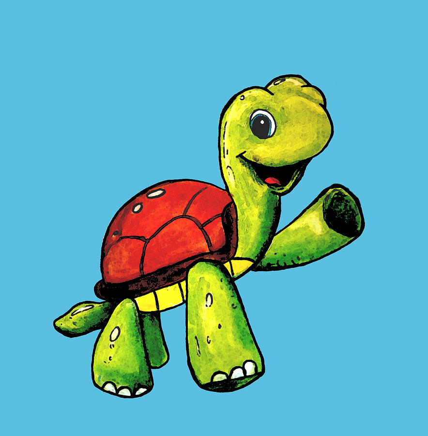Happy Turtle Pastel by Clifford Dube - Pixels