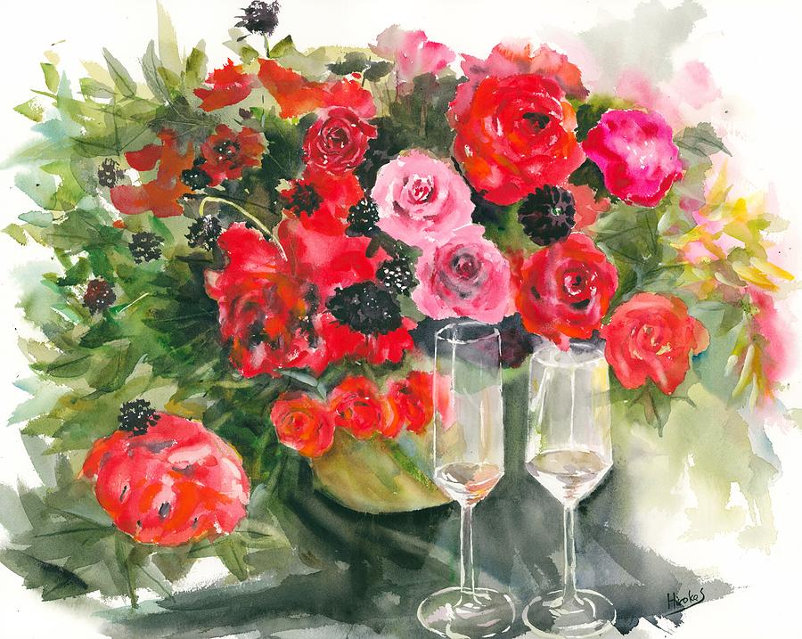 Happy Valentine Painting by Hiroko Stumpf