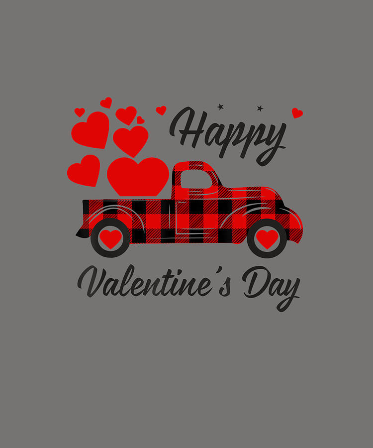 Red Truck With Hearts Happy Valentine's Day Gifts For Women