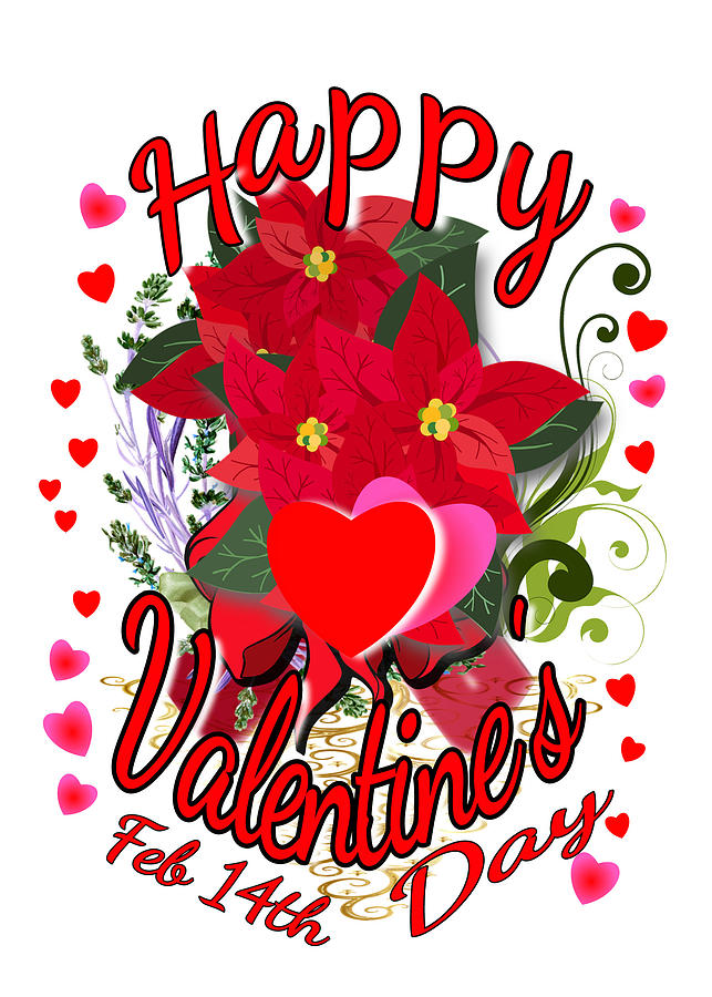 Happy Valentines Day February 14th Digital Art by Delynn Addams