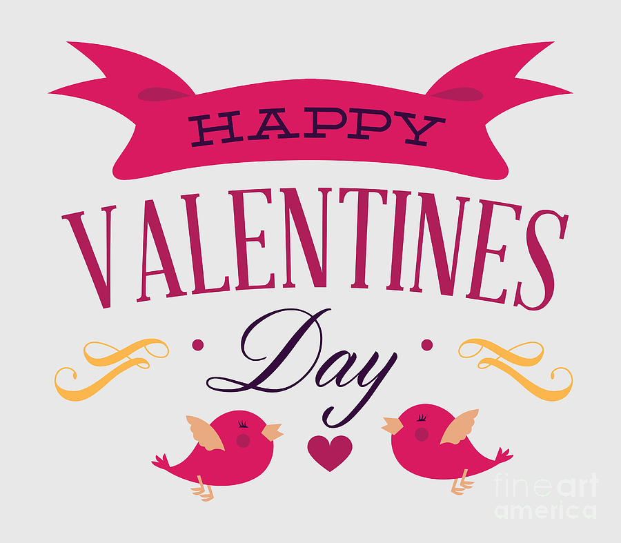 Happy Valentines Day Gift Cute Quote Bird Love For Boyfriend Girlfriend  Digital Art by Funny Gift Ideas - Pixels