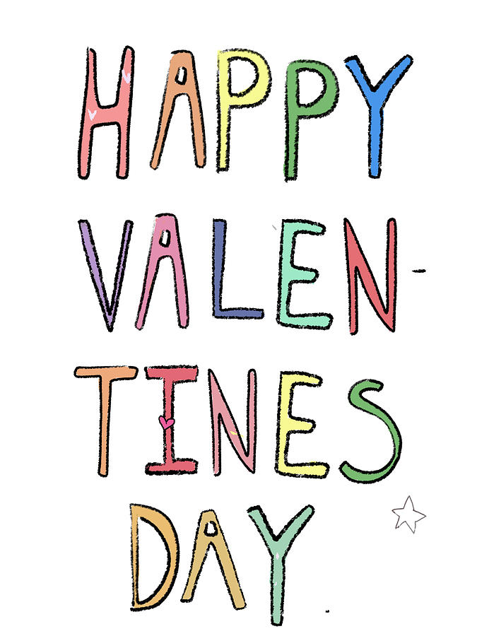 happy Valentines day letters Digital Art by Ashley Rice