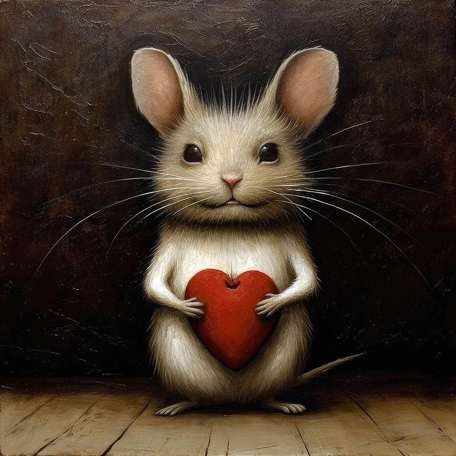 Mouse Painting - Happy Valentines Day by My Head Cinema