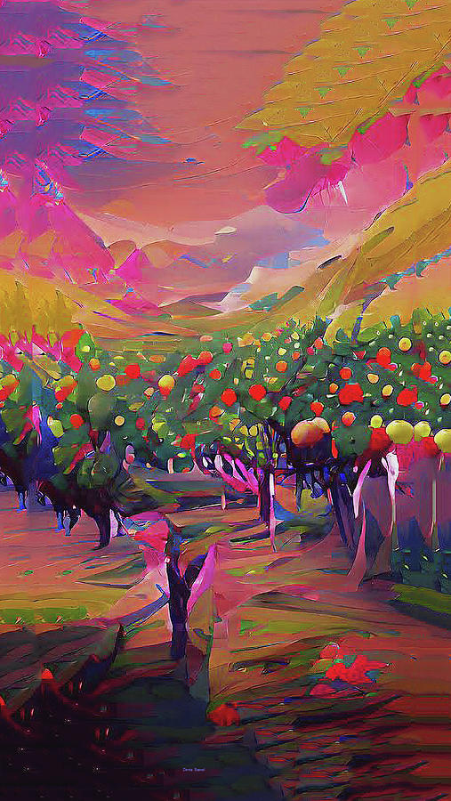 Happy Valley Orchard Digital Art by Dennis Baswell