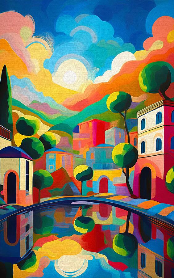 Happy Village Mixed Media by Susan Rydberg Happy Village Mixed Media by Susan Rydberg