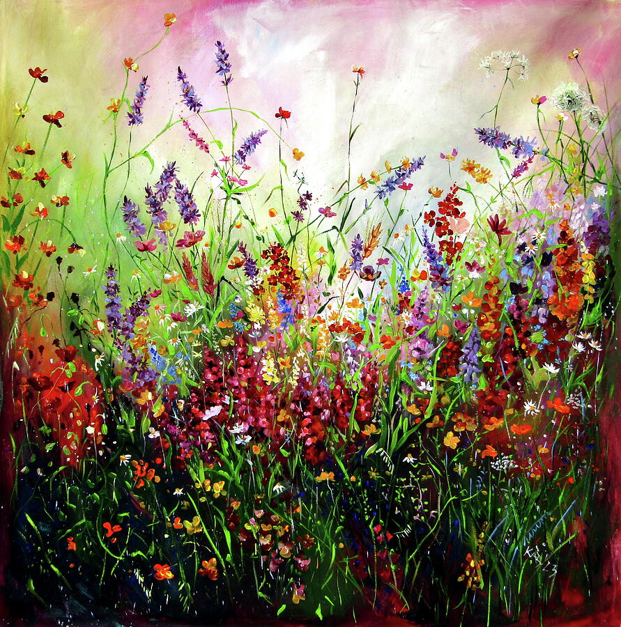 Happy wildflowers field Painting by Kovacs Anna Brigitta - Fine Art America