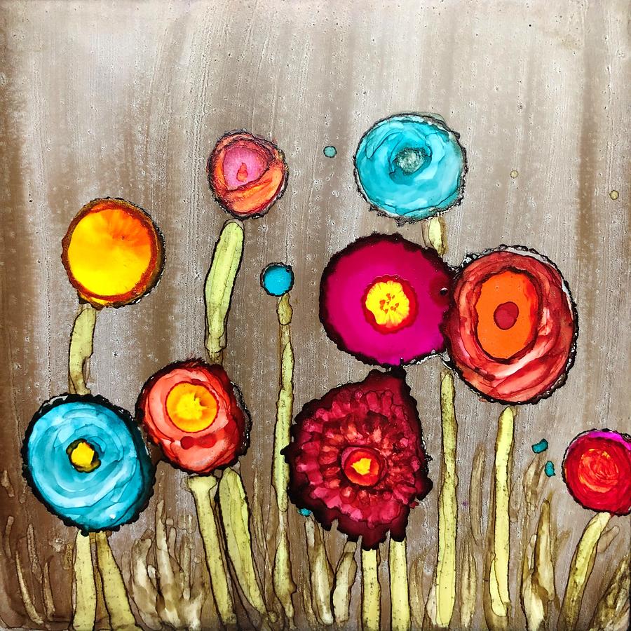 Happy Woodland Flowers #2 Painting by Rachelle Stracke
