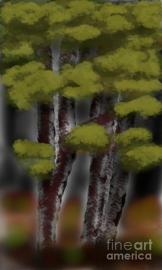 Tree Digital Art - Happy Woodlands by Julie Grimshaw