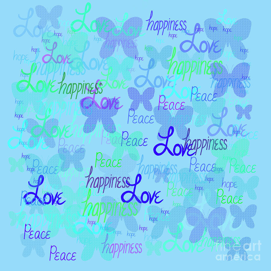 Happy Words Digital Art by Annette M Stevenson
