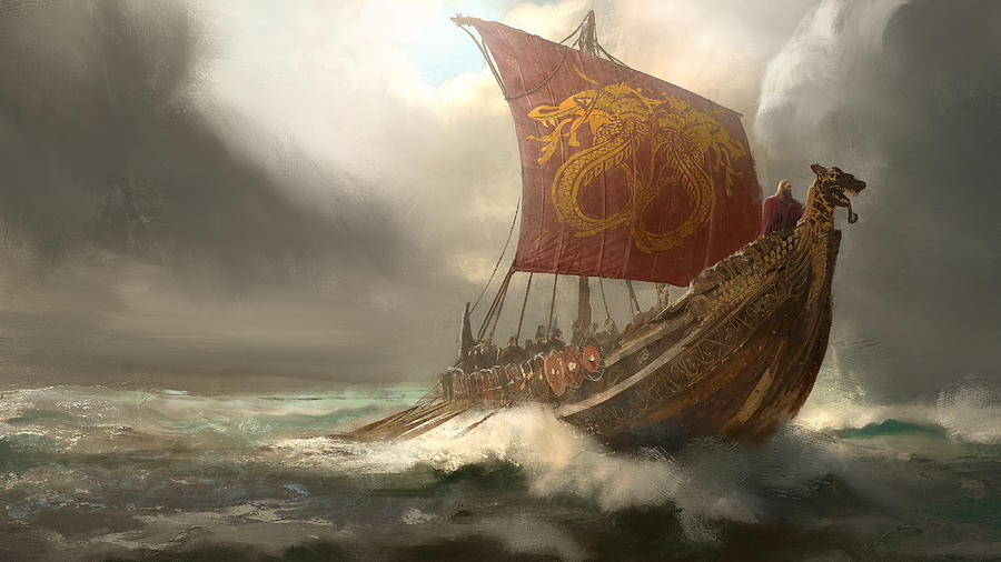 Haralds Ship Painting by Joseph Feely
