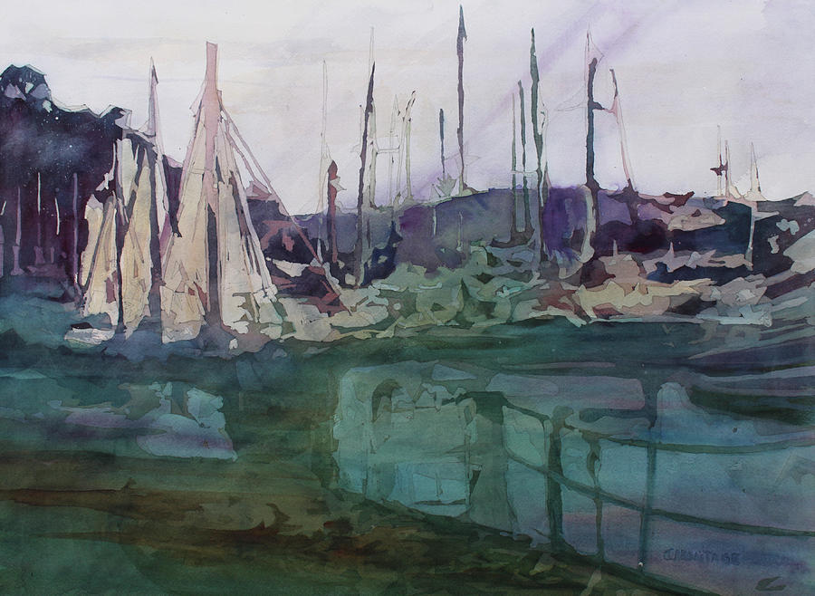 Boat Painting - Harbor Abstract II by Jenny Armitage