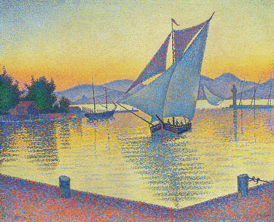 Harbor At Sunset By Paul Signac Painting