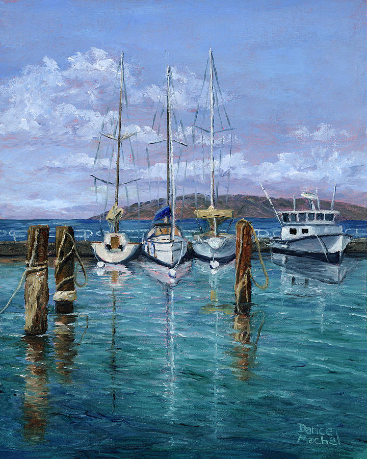 Harbor Boats Painting by Darice Machel McGuire