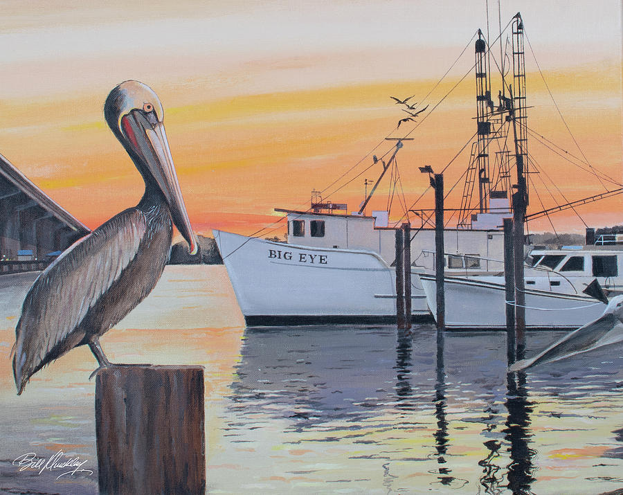 Harbor in Daytona Beach Painting by Bill Dunkley