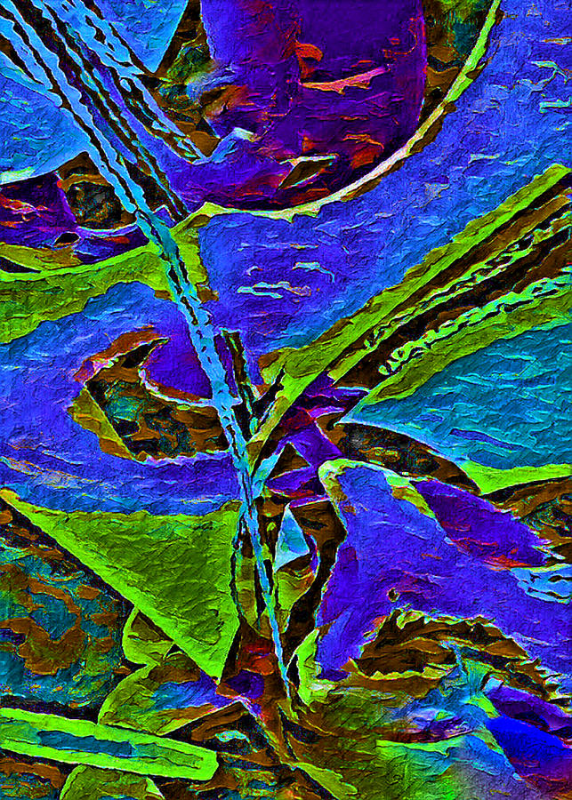 Harbor inlet at dusk abstract  Digital Art by Silver Pixie