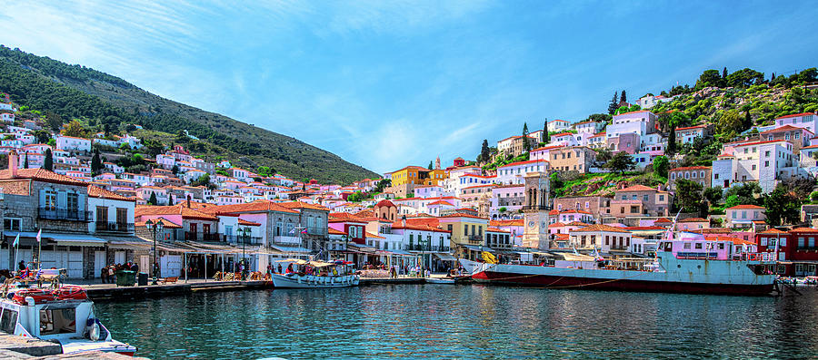 Harbor of Hydra Greece Photograph by Douglas Wielfaert
