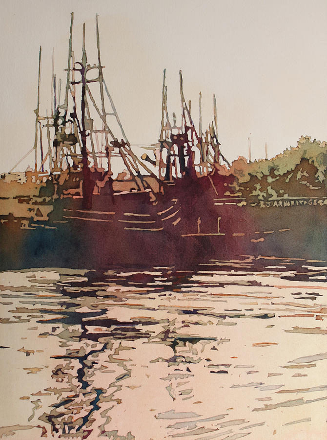Harbor Ripples Painting by Jenny Armitage