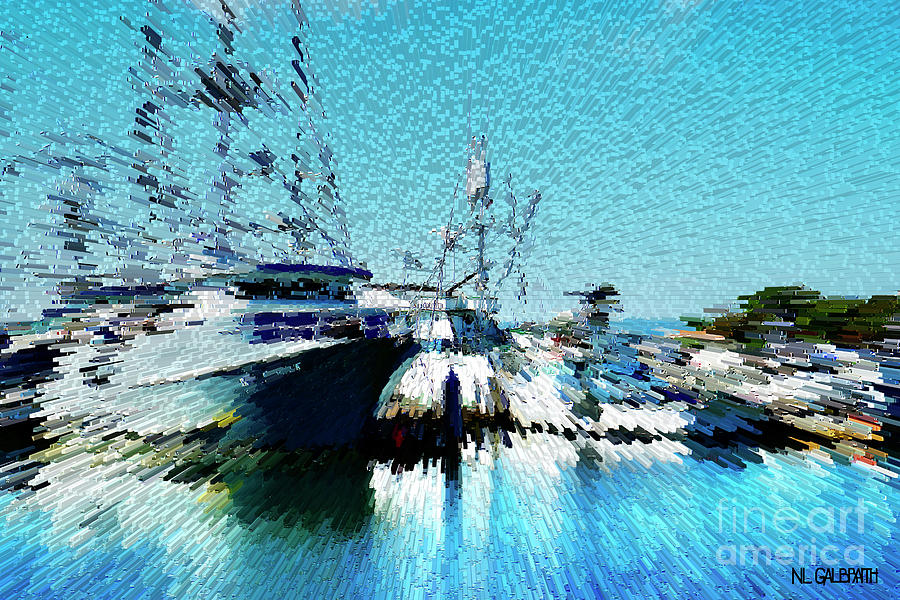 Abstract Digital Art - Harbor Streaks by NL Galbraith