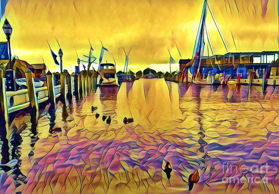 Harbor Sunset Digital Art by Addison Likins Harbor Sunset Digital Art by Addison Likins