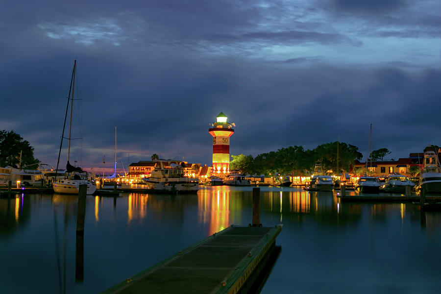 Harbor Town Lighthouse Sunset Photograph by Norma Brandsberg