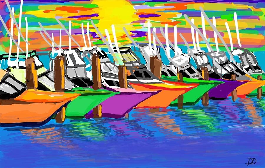 Harbor view Digital Art by Diane Dahm