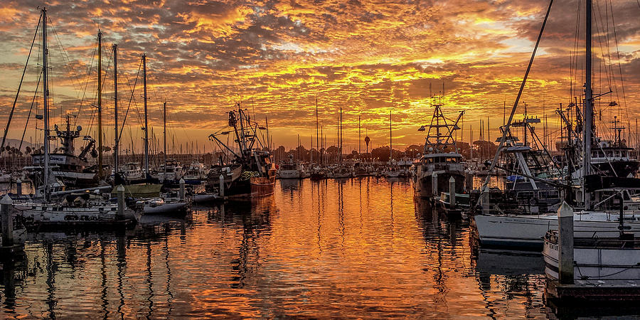 Harbor Village Sunrise - Ventura, CA - W437 Photograph by Bruce McFarland